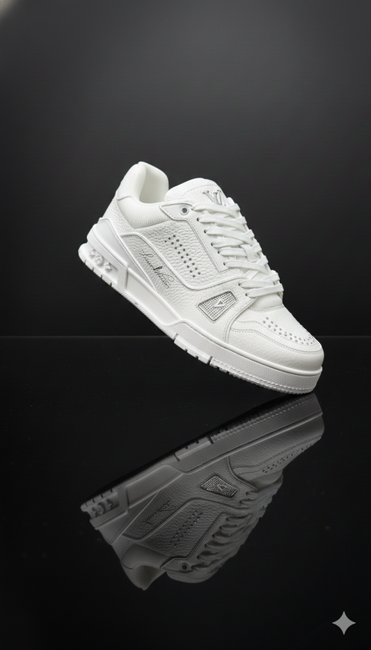 LV BLANCO PLACA PLATEADA