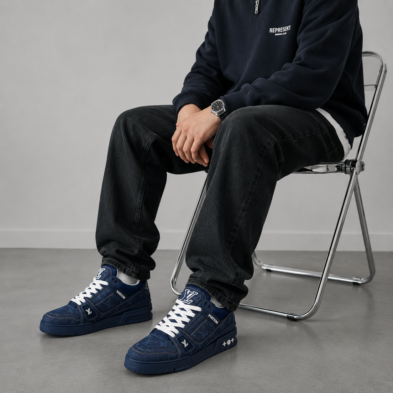 LV TRAINER JEAN DENIM CLON