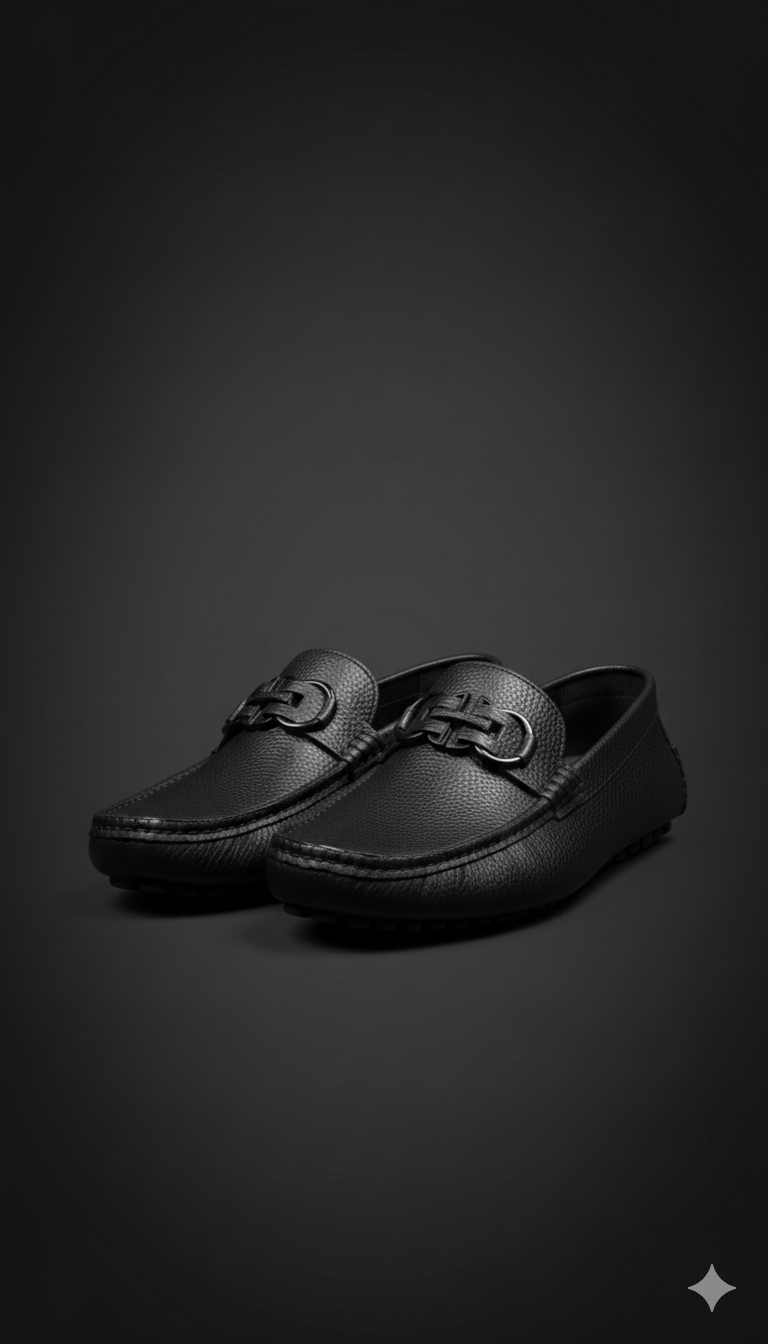 MOCASSIN FERRAGAMO HERRAJE NEGRO
