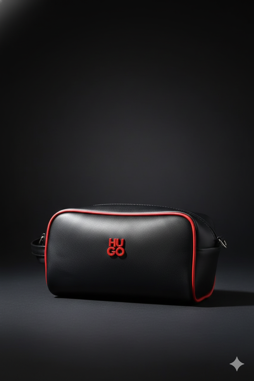 NECESER HUGO rojo-negro-plateado