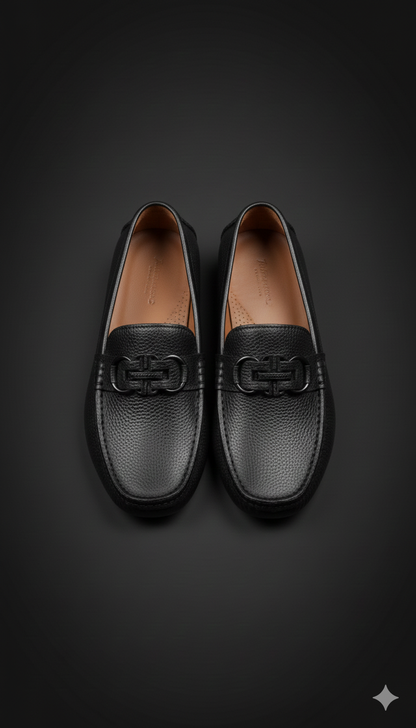MOCASSIN FERRAGAMO HERRAJE NEGRO